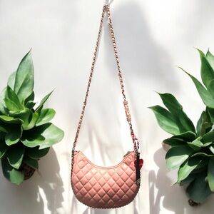 NWT Like Dreams Pink Cresent Quilted Crossbody